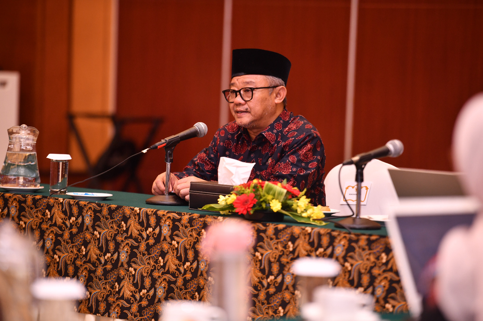 Foto: Menteri Abdul Mu’ti menghadiri Diskusi Kelompok Terpumpun pembahasan revisi aturan PPKSP di Jakarta.