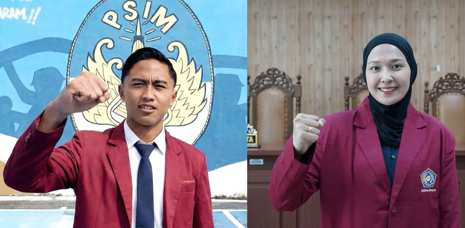 Foto: Eris Septia Wulandari dan Khairul Fikri sebagai mahasiswa baru UMSURA penerima beasiswa atlet