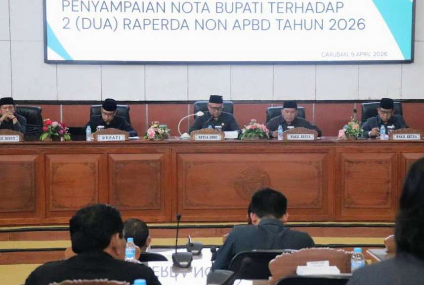 Foto: Rapat Paripurna DPRD Kabupaten Madiun penyampaian dua Raperda Non APBD Tahun 2026 oleh Bupati Madiun
