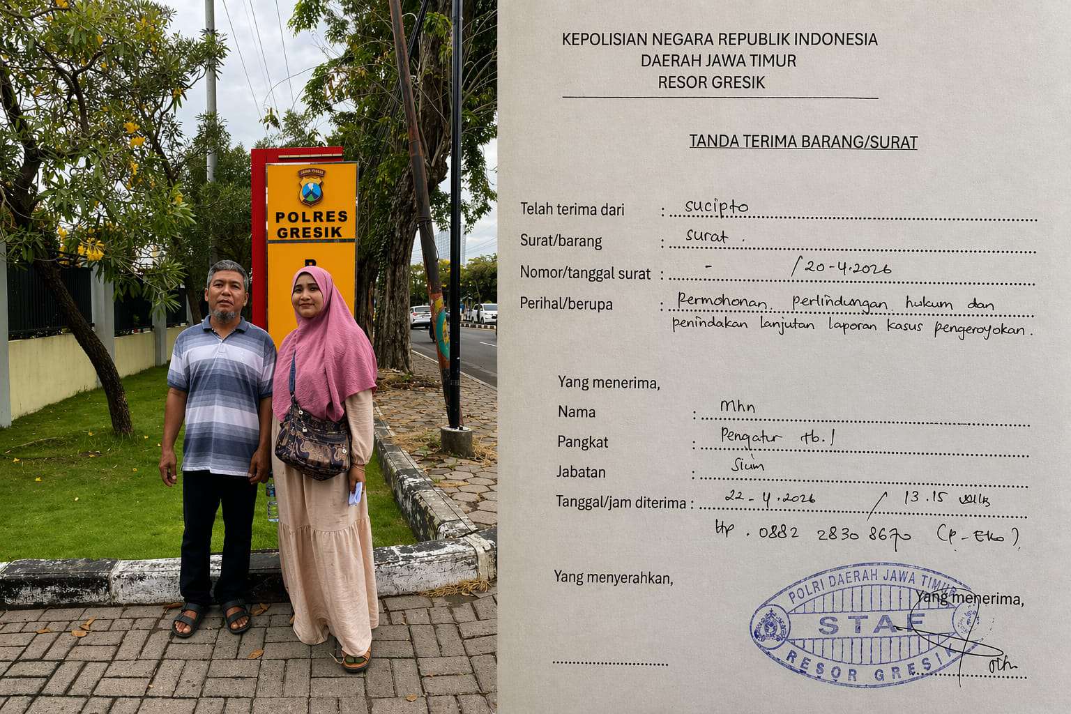 Foto:  korban pengeroyokan di Gresik menunggu kepastian hukum dari kepolisian