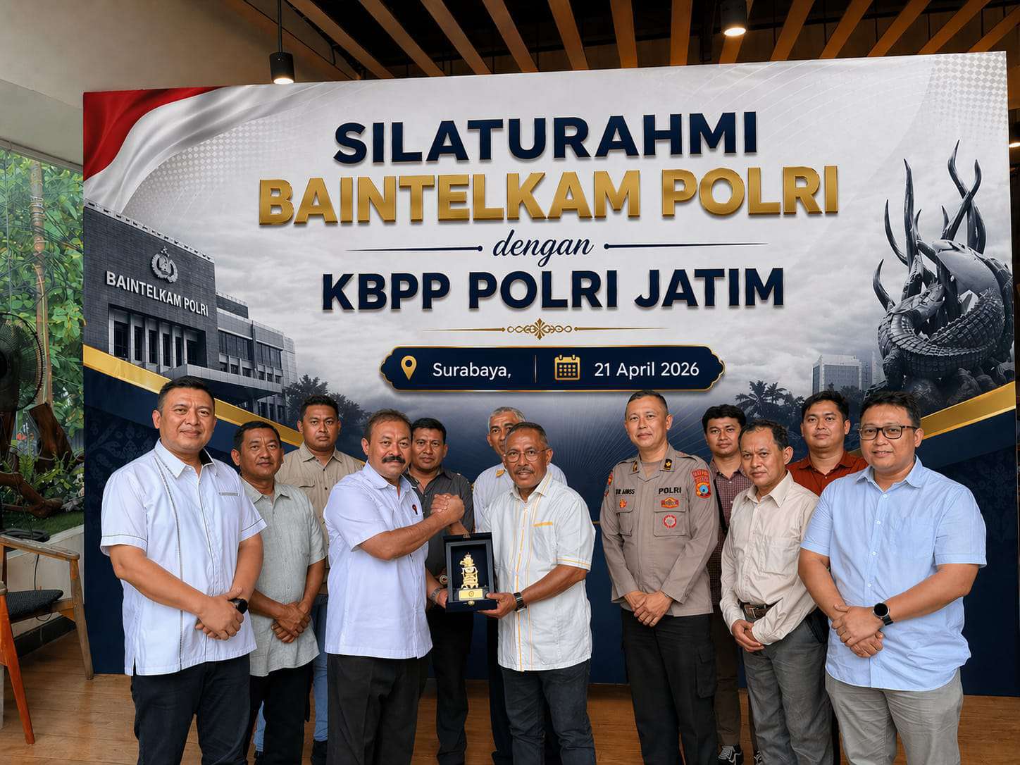 Foto: Pertemuan Baintelkam Polri dengan KBPP Polri Jawa Timur membahas penguatan sinergi dan stabilitas informasi publik