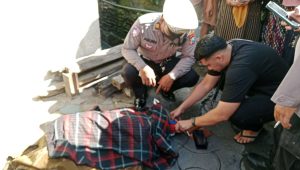 Foto: Lokasi penemuan pria tewas bersimbah darah di Jalan Wonokusumo Surabaya