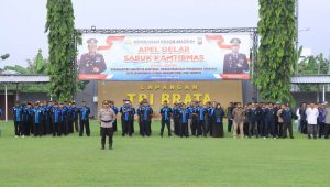 Foto: Apel Gelar Sabuk Kamtibmas Polres Madiun di Lapangan Tri Brata bersama masyarakat dan FKPM