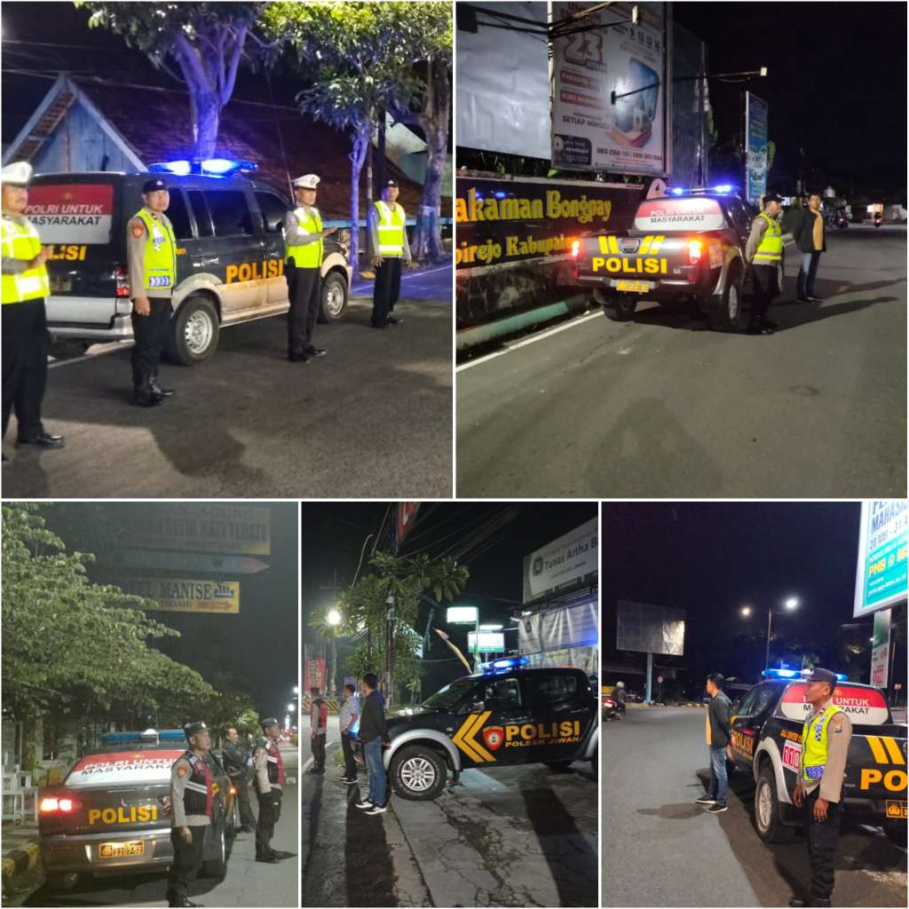 Foto: Personel Polres Madiun Kota melaksanakan patroli malam di kawasan rawan kriminalitas dan balap liar di Kota Madiun.