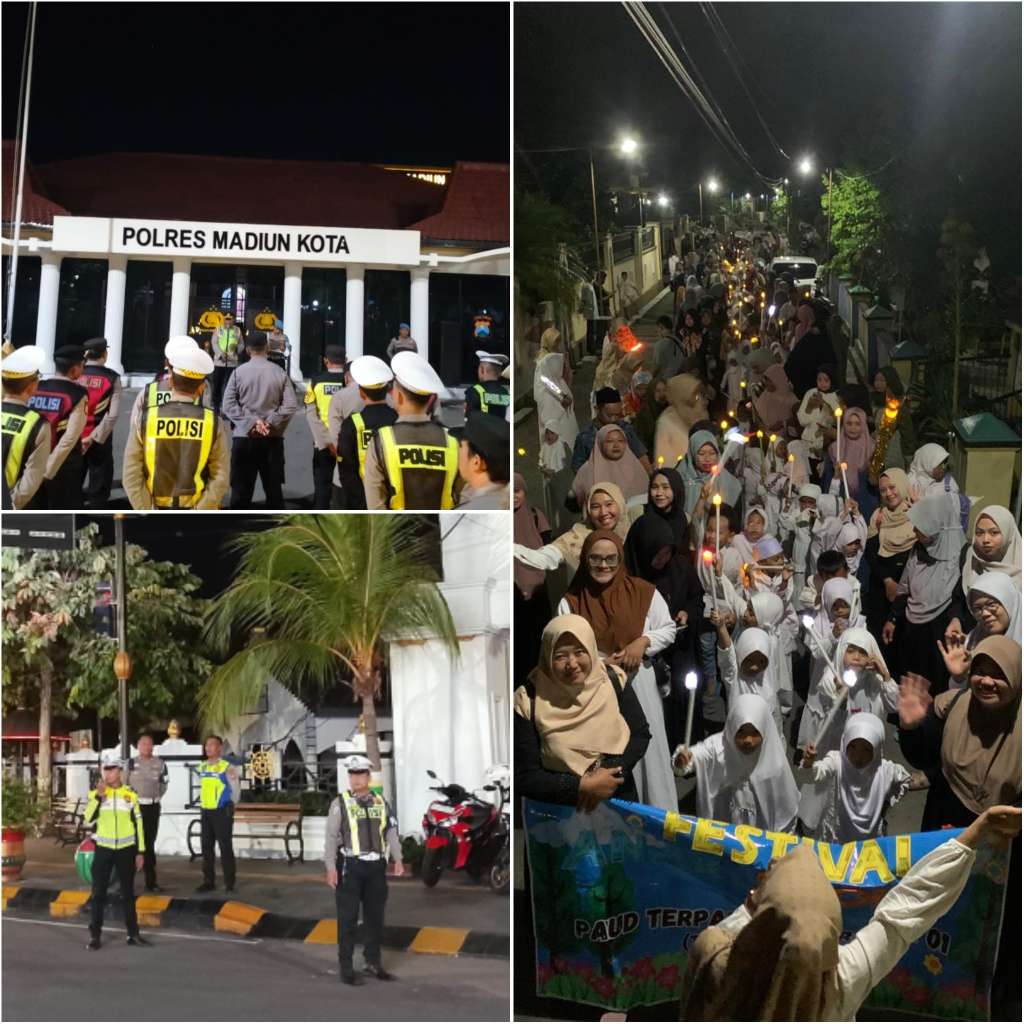 Foto: Personel Polres Madiun Kota mengikuti apel pengamanan takbir keliling Idul Adha 1447 Hijriah di halaman Mapolres Madiun Kota.