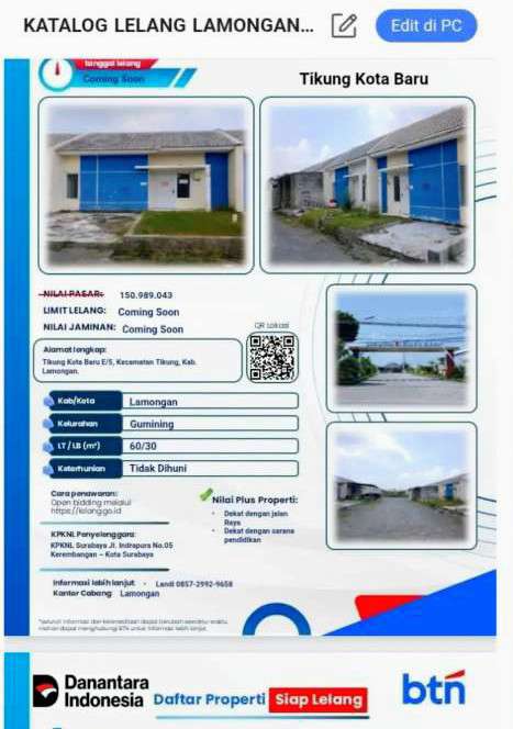 Foto: Kejari Lamongan mendalami dugaan korupsi KPR Subsidi Perumahan Tikung Kota Baru saat BTN melelang sejumlah unit rumah di Lamongan.