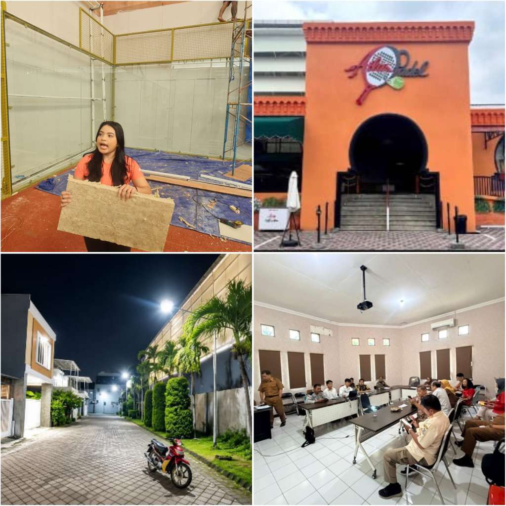 Foto: Suasana lapangan padel Atlas Sports Club Surabaya yang menjadi objek pengukuran kebisingan oleh Dinas Lingkungan Hidup Kota Surabaya.