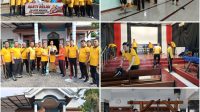 Foto: Personel Polres Madiun bersama polsek jajaran melaksanakan Bakti Religi dengan membersihkan tempat ibadah lintas agama dalam rangka menyambut Hari Bhayangkara ke-80 Tahun 2026 di Kabupaten Madiun.