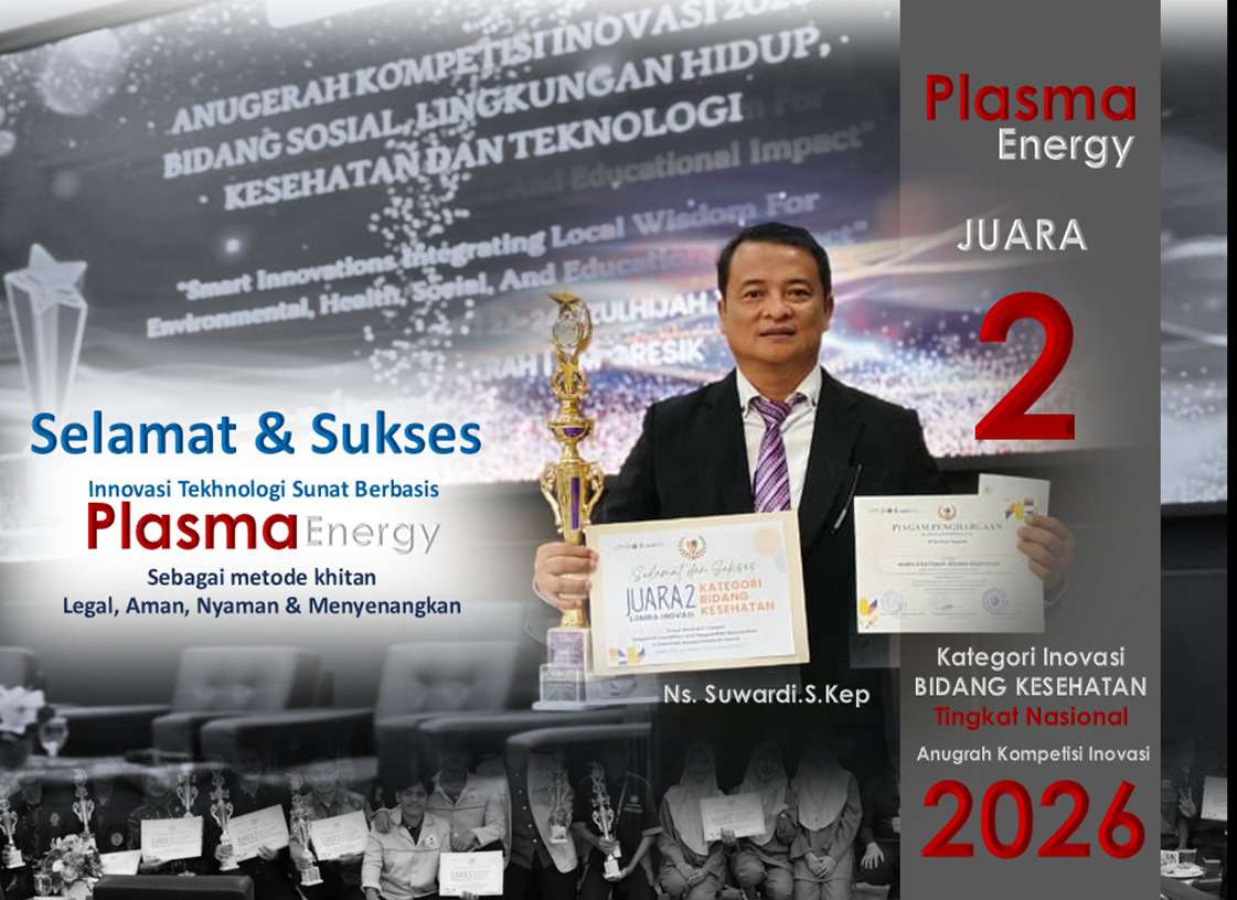 Foto: Ns Wardi mewakili PT NKMM menerima penghargaan Juara II Bidang Kesehatan pada Lomba Inovasi Nasional 2026 berkat inovasi Sunat Modern Plasma Energy di Universitas Muhammadiyah Gresik