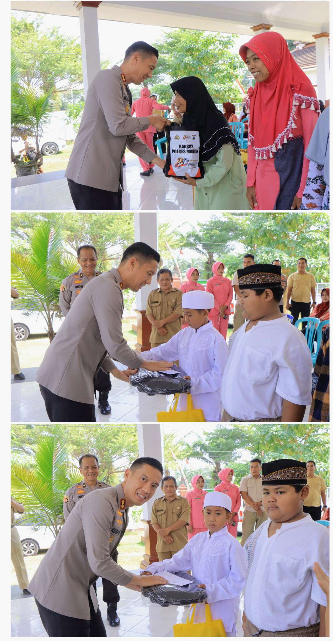 Foto: Kapolres Madiun AKBP Kemas Indra Natanegara saat menghadiri kegiatan Bhakti Kesehatan dan donor darah dalam rangka Hari Bhayangkara ke-80 di Kelurahan Bangunsari, Kabupaten Madiun.