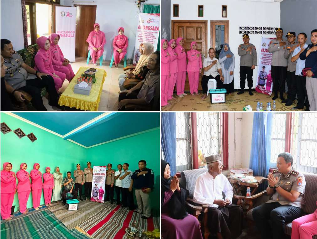 Foto: Kapolres Madiun Kota AKBP Wiwin Junianto saat melakukan anjangsana kepada purnawirawan dan anggota Polri yang sakit dalam rangka HUT Bhayangkara ke-80.