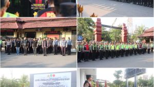 Foto: Apel Kesiapan Operasi Aman Suro 2026 di Mapolres Madiun Kota yang melibatkan 983 personel gabungan untuk pengamanan Suran Agung PSHWTM.