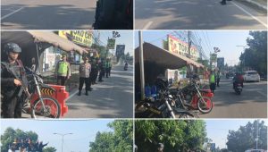 Foto: Personel Polres Madiun melaksanakan pengamanan dan pengaturan arus lalu lintas saat pelaksanaan Suran Agung 2026 di Kabupaten Madiun.