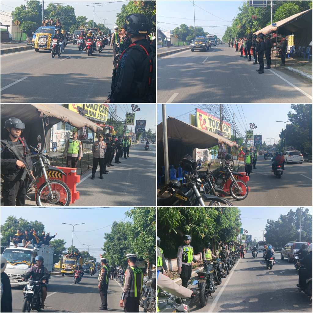 Foto: Personel Polres Madiun melaksanakan pengamanan dan pengaturan arus lalu lintas saat pelaksanaan Suran Agung 2026 di Kabupaten Madiun.