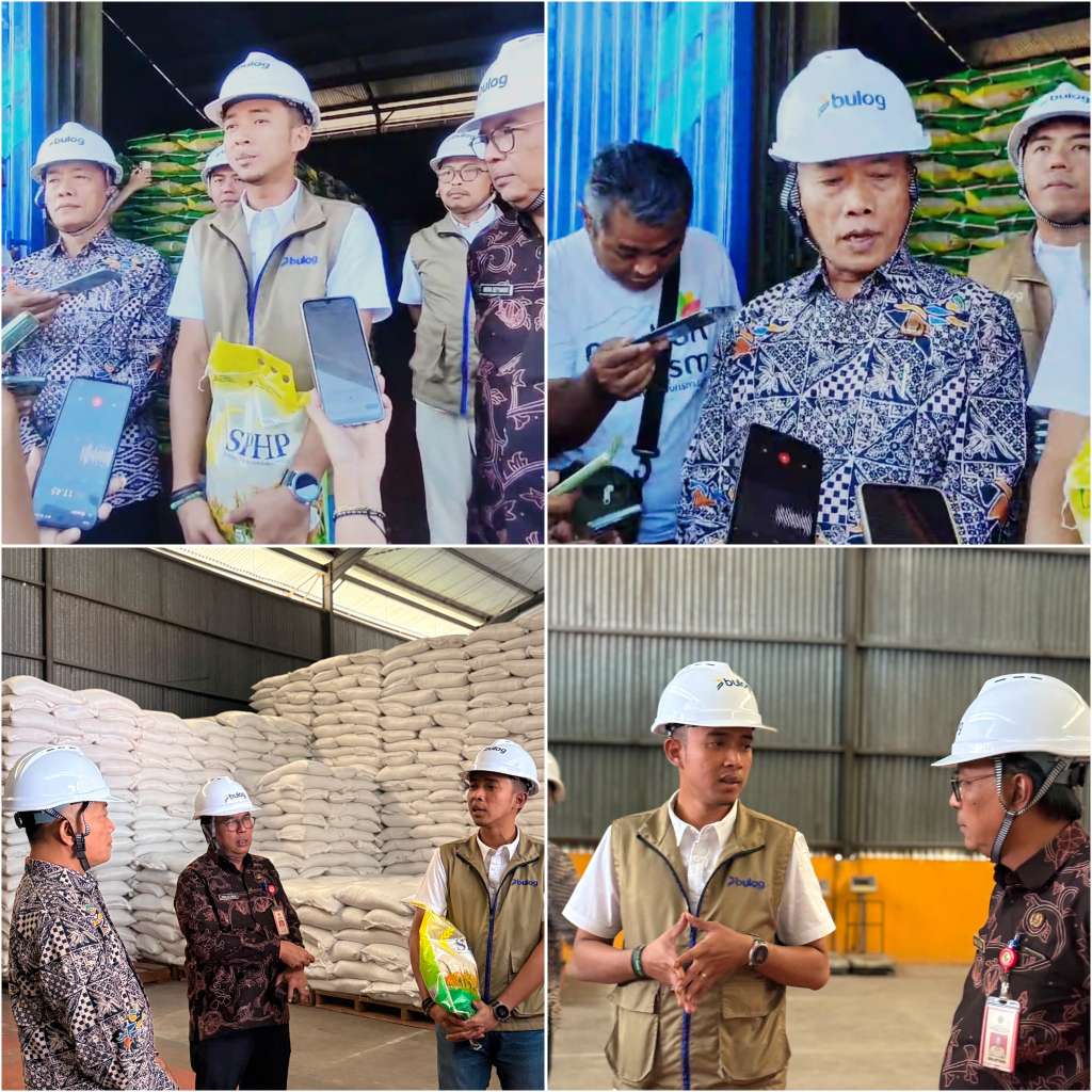 Foto: Pemimpin Cabang BULOG Madiun bersama Pemerintah Kabupaten Madiun dan insan media mengikuti kegiatan uji tanak Cadangan Beras Pemerintah di Gudang Jeruk Gulung, Balerejo, Kabupaten Madiun.