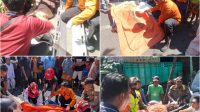 Foto: Petugas gabungan melakukan penanganan korban kecelakaan sepeda motor dan truk tangki di Jalan Sidotopo Lor, Surabaya.