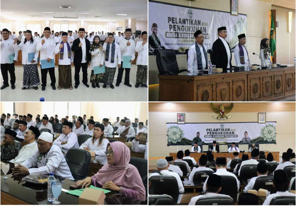 Foto: Bupati Madiun Hari Wuryanto menghadiri pelantikan dan pengukuhan pengurus FOR SANTRI Sub Korwil 7 di Puspem Caruban.