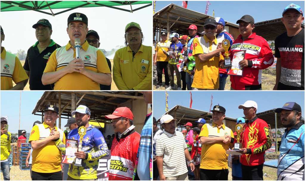 Foto: Bupati Madiun Hari Wuryanto membuka Lomba Merpati Madiun Bangkit Cup di Desa Grobokan, Kecamatan Jiwan, dalam rangka Hari Jadi ke-458 Kabupaten Madiun.