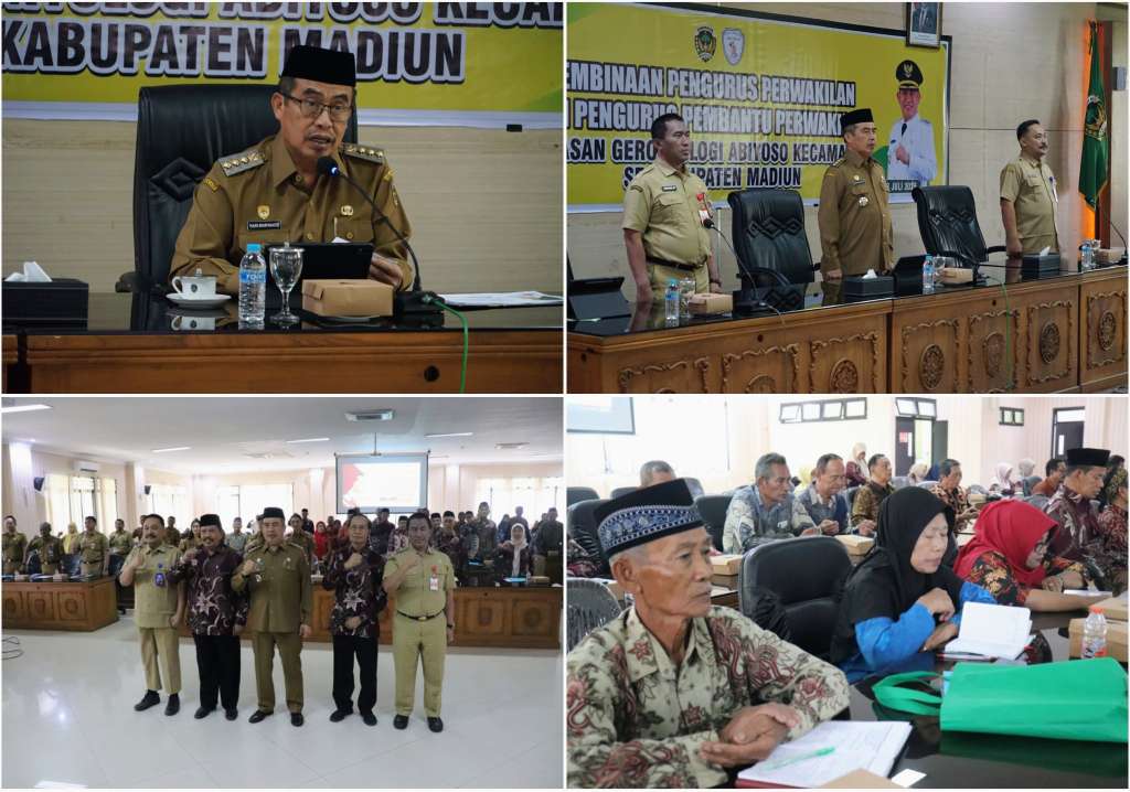 Foto: Bupati Madiun Hari Wuryanto memberikan sambutan pada kegiatan Pembinaan Pengurus Yayasan Gerontologi Abiyoso Kabupaten Madiun untuk meningkatkan kesejahteraan dan pemberdayaan lansia.