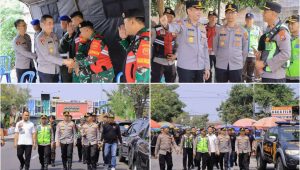 Foto: Kapolres Madiun AKBP Ridwan Maliki bersama Karoops Polda Jatim Kombes Pol. Joni Iskandar meninjau pengamanan Pengesahan Warga Baru IKS PI Kera Sakti di Padepokan Wonoasri, Kabupaten Madiun.