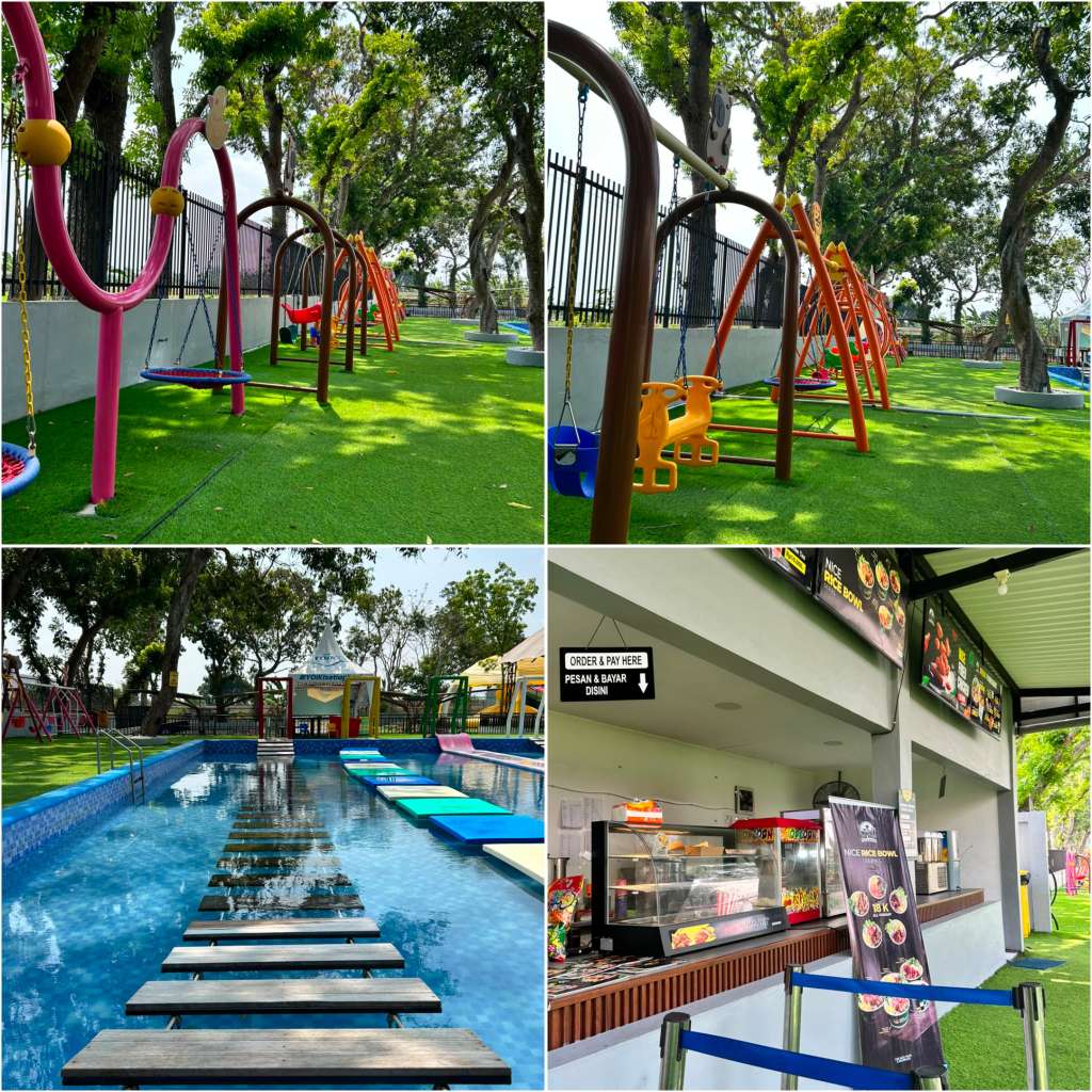 Foto: Pengunjung menikmati wahana permainan dan edukasi satwa di The Nice Playland Madiun, destinasi wisata keluarga di Kabupaten Madiun.