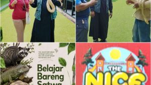 Foto: Pengunjung berinteraksi dengan satwa lucu di The Nice Playland Madiun dalam wisata edukasi keluarga yang menyenangkan.