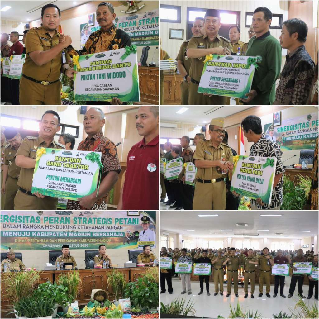 Foto: Bupati Madiun Hari Wuryanto menghadiri kegiatan Sinergisitas Peran Strategis Petani dalam mendukung ketahanan pangan di Puspem Mejayan, Kabupaten Madiun.