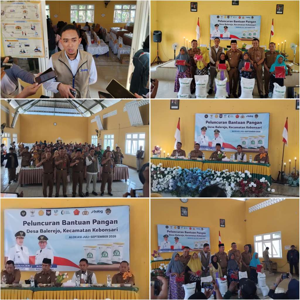 Foto: Launching Bantuan Pangan Beras alokasi Juli-September 2026 di Desa Balerejo, Kecamatan Kebonsari, Kabupaten Madiun