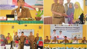 Foto: Penyaluran bantuan pangan Perum Bulog kepada masyarakat penerima manfaat di Desa Balerejo, Kabupaten Madiun