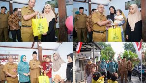 Foto: Bupati Madiun Hari Wuryanto saat membuka Monitoring dan Evaluasi Bulan Timbang Serentak 2026 di Desa Uteran, Kecamatan Geger.