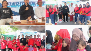 Foto: Bupati Madiun Hari Wuryanto menghadiri tasyakuran 10 tahun pengabdian Caruban Care di Mejayan