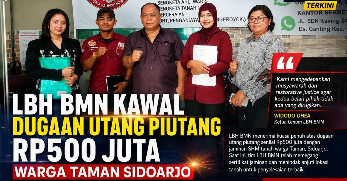 Foto: LBH BMN mendampingi warga Taman Sidoarjo dalam penyelesaian dugaan utang piutang Rp500 juta