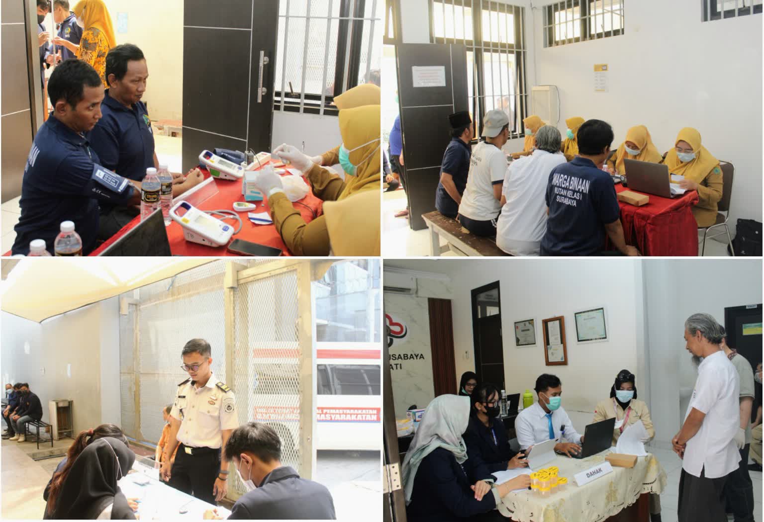 Foto: Skrining TBC terintegrasi Cek Kesehatan Gratis bagi warga binaan Rutan Kelas I Surabaya bersama Puskesmas Sedati