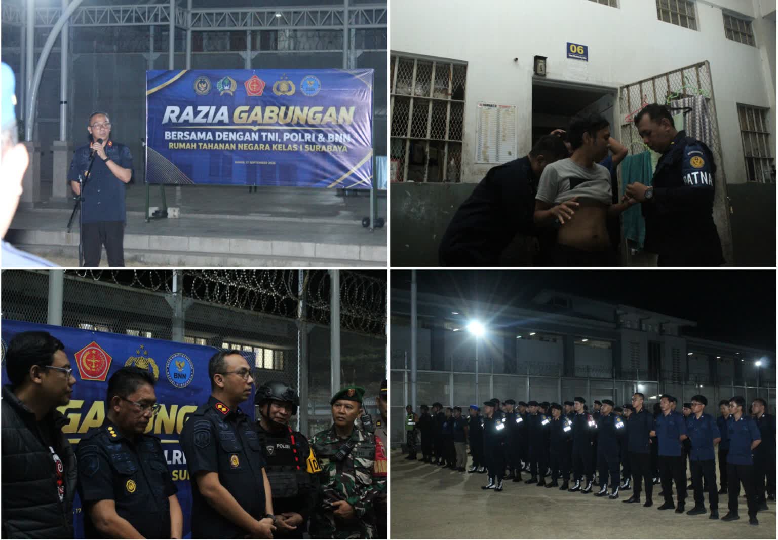 Foto: Razia gabungan TNI Polri dan BNN di Rutan Kelas I Surabaya