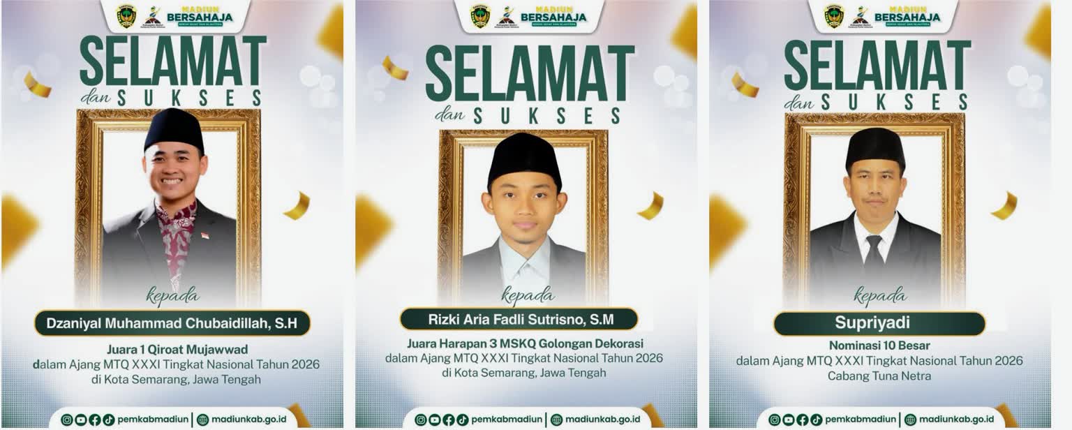 Foto: Duta Kabupaten Madiun meraih prestasi pada MTQ XXXI Tingkat Nasional 2026 di Semarang.