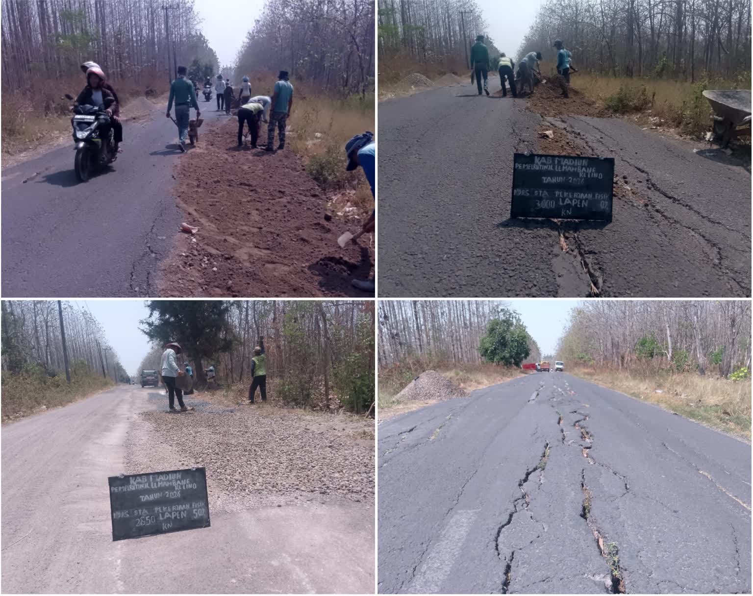 Foto: PUPR Kabupaten Madiun melakukan pemeliharaan rutin ruas Jalan Lemahbang–Klino