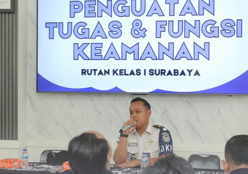 Foto: Penguatan tugas dan fungsi keamanan petugas Rutan Kelas I Surabaya di Aula Gedung Utama