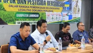 Foto: Kejari Lamongan dan Disperindag memperketat pengawasan distribusi pupuk subsidi di tingkat distributor dan agen