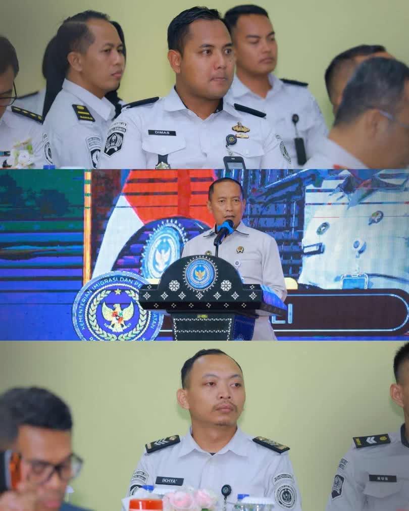 Foto: Kepala Rutan Kelas I Surabaya mengikuti supervisi RKA-K/L Pagu Anggaran TA 2027 di Aula Lapas Kelas I Surabaya
