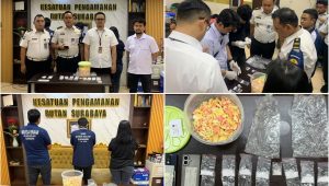 Foto: Petugas Rutan Kelas I Surabaya menggagalkan penyelundupan 9 pocket diduga sabu yang disembunyikan dalam kerupuk plompong