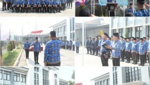 Foto: Kepala Rutan Kelas I Surabaya Tristiantoro Adi Wibowo memimpin upacara Hari Kesaktian Pancasila di halaman rutan
