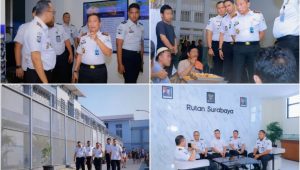 Foto: Kusnali saat melakukan sidak dan meninjau kondisi Rutan Kelas I Surabaya bersama Karutan Tristiantoro Adi Wibowo