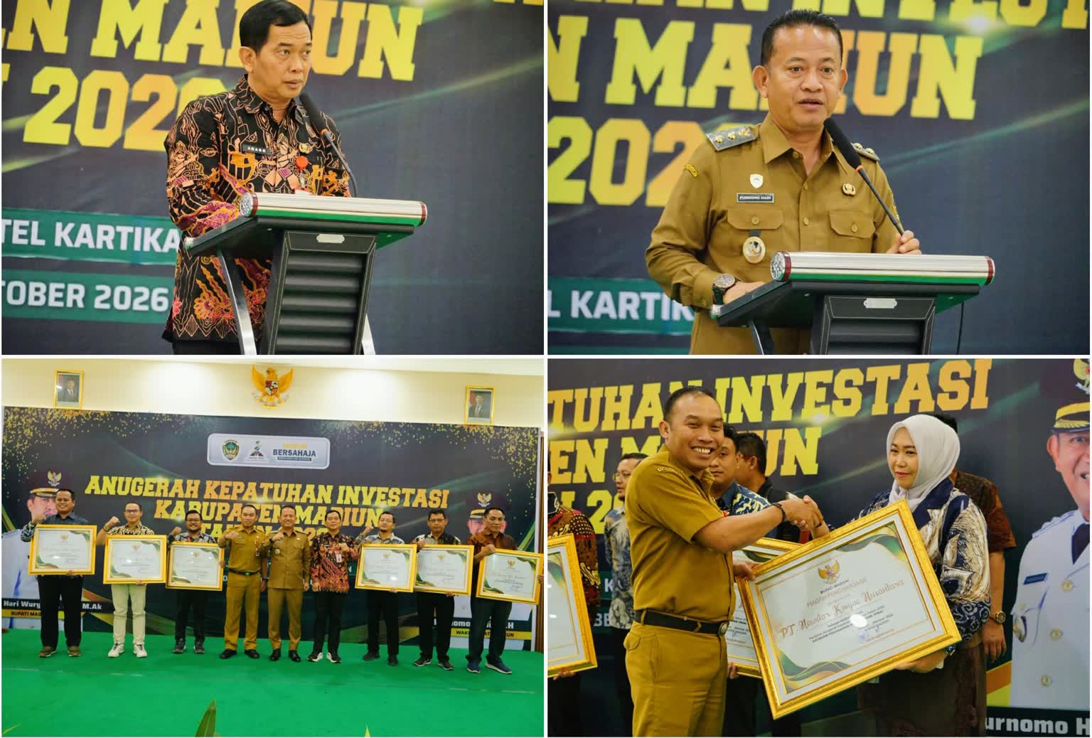 Foto: Wakil Bupati Madiun dr. Purnomo Hadi dalam Anugerah Kepatuhan Investasi Kabupaten Madiun 2026