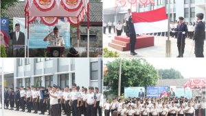 Foto: Kepala Rutan Kelas I Surabaya Tristiantoro Adi Wibowo memimpin upacara peringatan Hari Sumpah Pemuda ke-98 pada 28 Oktober 2026.