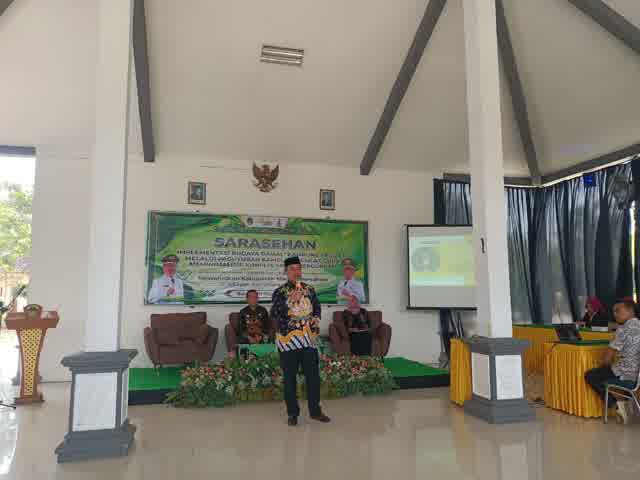 Foto: Bupati Madiun Hari Wuryanto dalam Sarasehan Implementasi Budaya Damai dan Penguatan Kelembagaan Kampung Pesilat di Kecamatan Balerejo