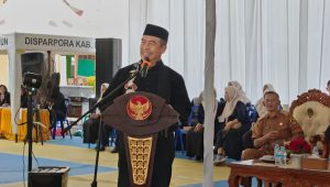 Foto: Bupati Madiun H. Hari Wuryanto membuka Kejuaraan Pencak Silat Antarpelajar SMAPI Silat Cup I di SMA Negeri Pilangkenceng, Senin (12/10/2026).